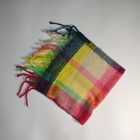 USED MULTICOLORED ACRYLIC WOOL BLANKET