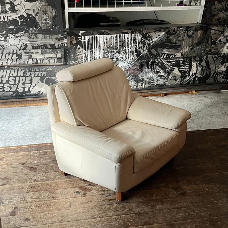 【希少 本革】karimoku domani スカンジナビアン イージーチェア③ 希少 本革】karimoku domani スカンジナビアン イージーチェア③