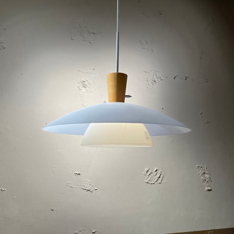 JAPAN USED GLASS & PLASTIC SHADE PENDANT LAMP
