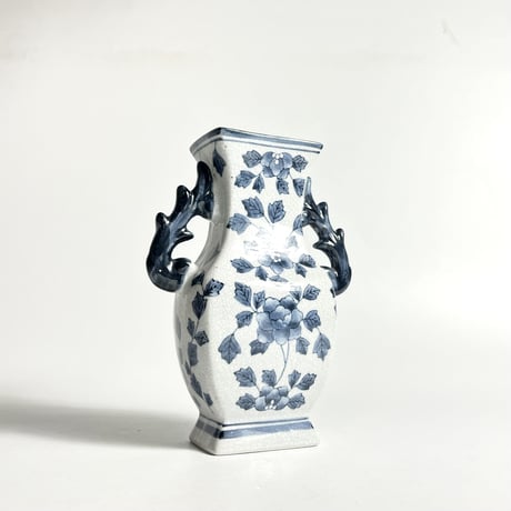 USED HANDMADE CERAMIC CHINESE FLOWER VASE