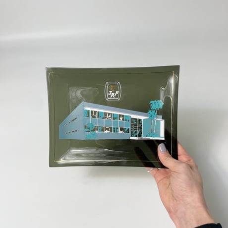 USED "FAMILY RECORD PLAN" PRINTED GLASS PLATE