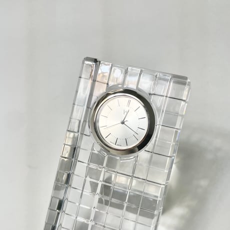 USED ”WEDGWOOD” GLASS STAND CLOCK
