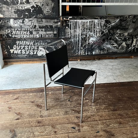 USED STEEL FRAME VINYL LEATHER CHAIR