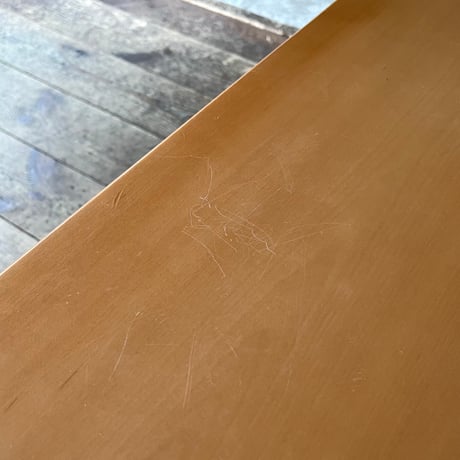 USED WOODEN & VINYL LEATHER CARRY LOW TABLE