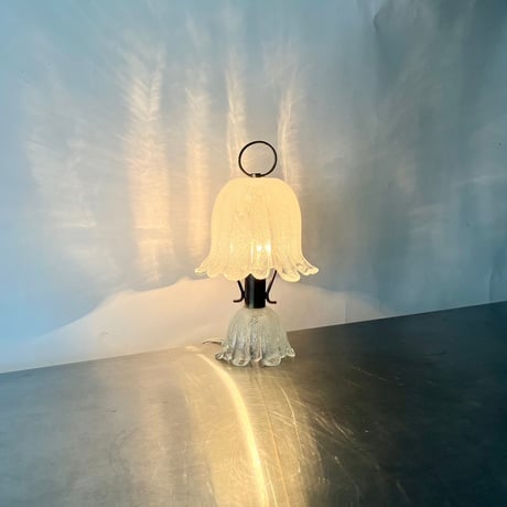 JAPAN USED GLASS FLOWER TABLE LAMP