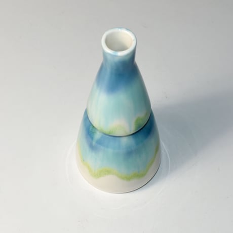 USED CERAMIC PATTERNED FLOWER VASE