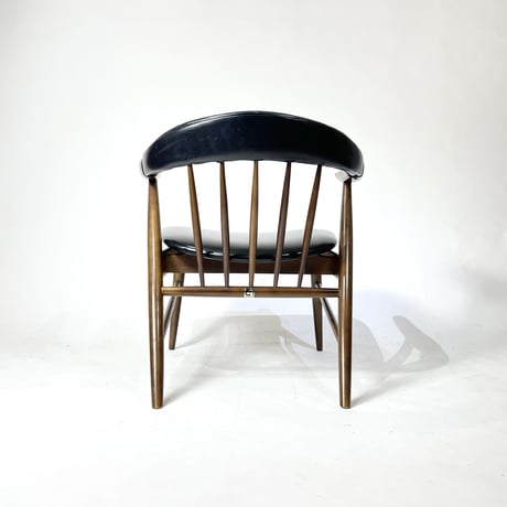 JAPAN VINTAGE 70'S "ASAHI" WOODEN VINYL LEATHER CHAIR