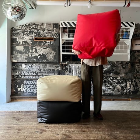 USED VINYL LEATHER BIG CUSHION