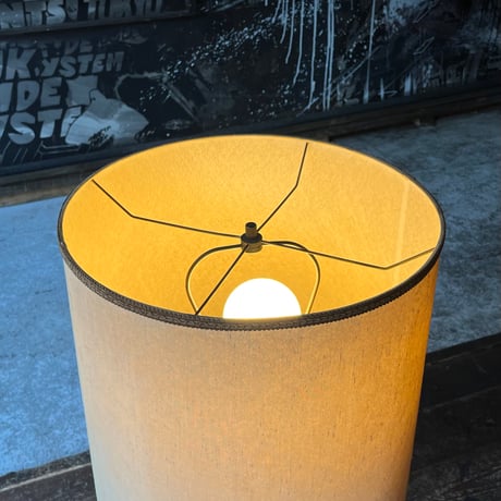 JAPAN USED WOODEN FRAME FABRIC SHADE FLOOR LAMP