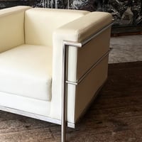 USED IRON FRAME VINYL LEATHER 1P SOFA