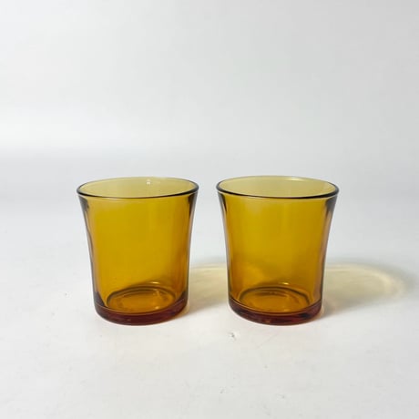 USED "DURALEX" AMBER GLASS TUMBLER