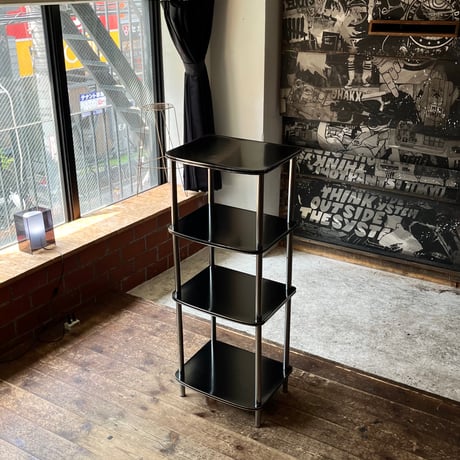 USED STEEL FRAME WOODEN DISPLAY RACK