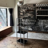 USED STEEL FRAME WOODEN DISPLAY RACK