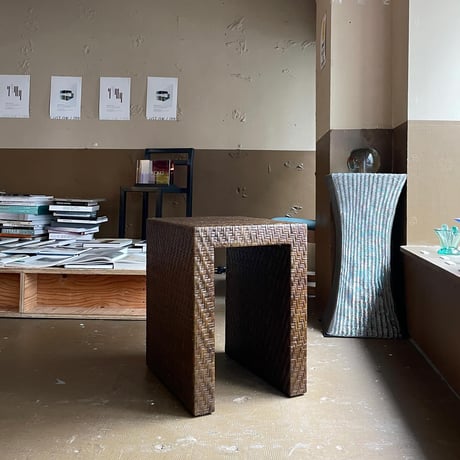 USED RATTAN COFFEE TABLE