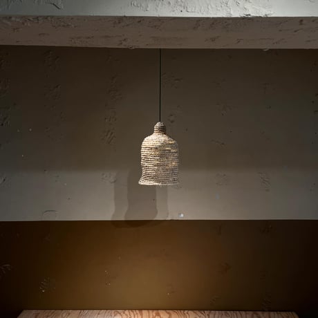 USED STRAW SHADE PENDANT LAMP