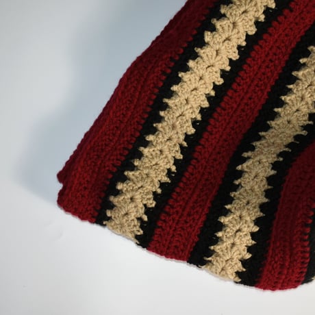 USED ACRYLIC WOOL STRIPE BLANKET
