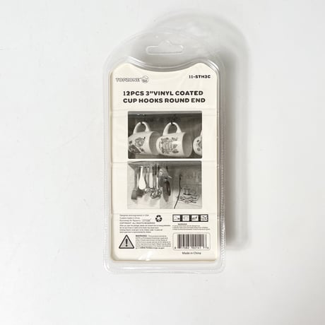 NEW "TOPZONE" 12PCS VINYL COATED HOOKS