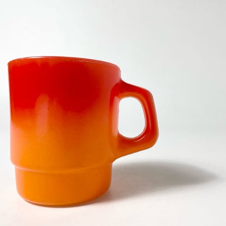 VINTAGE 60'S "ANCHOR HOCKING / FIRE KING" ORANGE COFFEE MUG