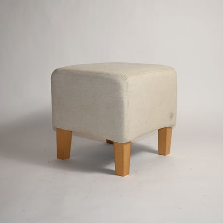 USED WOODEN LEG FABRIC STOOL