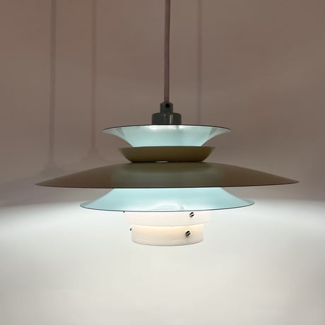 USED SCANDINAVIAN DESIGN IRON SHADE PENDANT LAMP