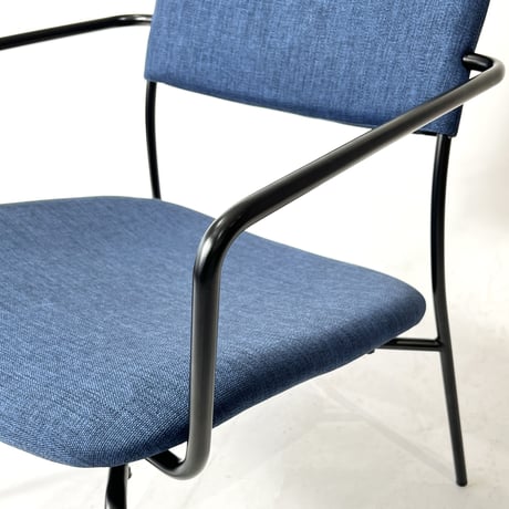 USED IRON LEG FABRIC SEAT ARM CHAIR