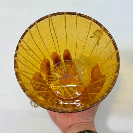 VINTAGE "VENINI" WHITE FUSED GLASS ICE BUCKET