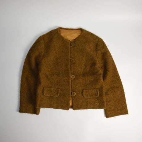 USED PEARL KNITTING NO COLLAR JACKET