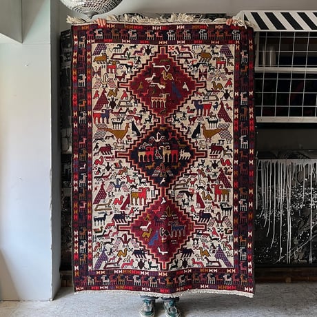VINTAGE TURKEY WOOL SOUMAK RUG