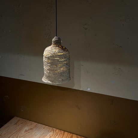 USED STRAW SHADE PENDANT LAMP