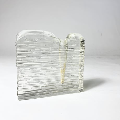 VINTAGE ICE ART GLASS VASE