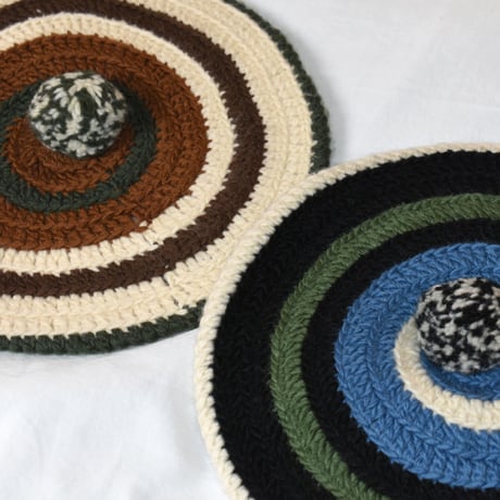 COMFORTABLE REASON "Stripe Tam O'Shanter Hat"