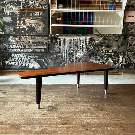 JAPAN USED "MARGINAL" WOODEN L-SHAPED COFFEE TABLE