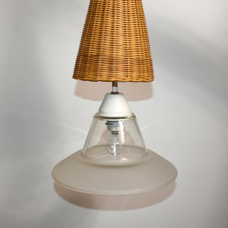 RATTAN GLASS PENDANT LAMP