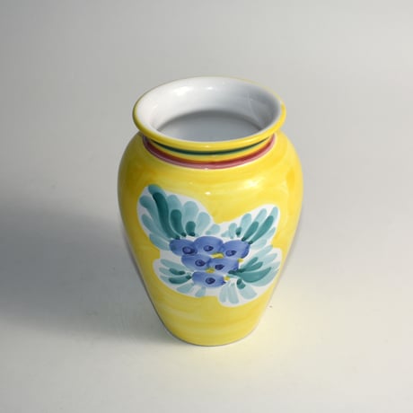 ITALIAN USED HANDPAINTED CERAMIC FLOWER VASE