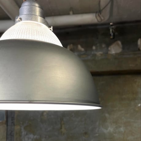 USED STEEL GLASS SHADE PENDANT LAMP