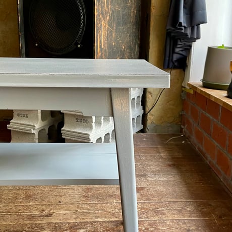 USED WOODEN STONE GRAIN LOW TABLE