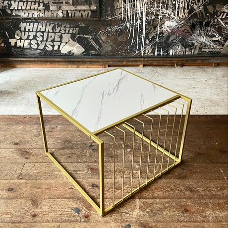 USED STEEL LEG WOODEN TOP BOARD NEST TABLE