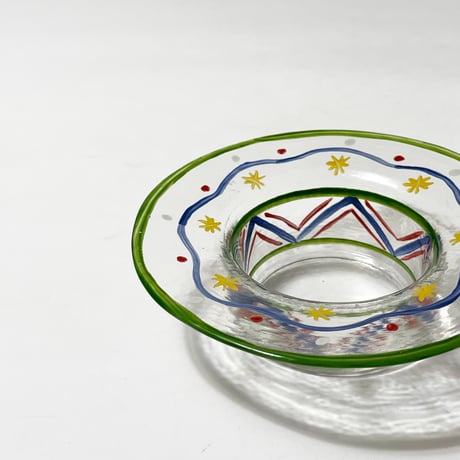 USED HAND PAINTED GLASS TRAY