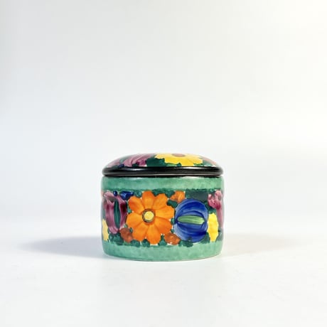 USED FLOWER PAINTED CERAMIC DISH
