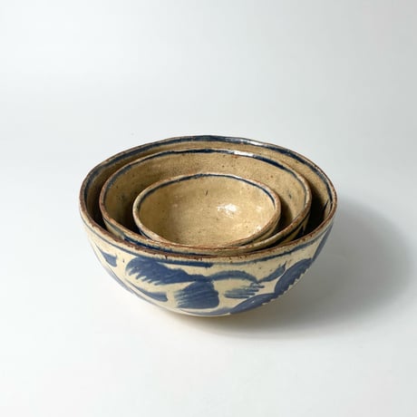 VINTAGE EARLY 1900 MEXICAN FOLK ART HANDMADE PAINTED TRRA COTTA POTTERY BOWL