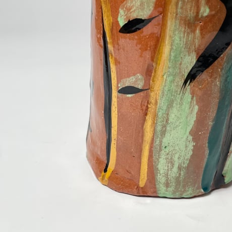 USED HAND PAINTED FLOWER VASE