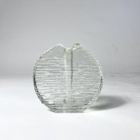 VINTAGE ICE ART GLASS VASE