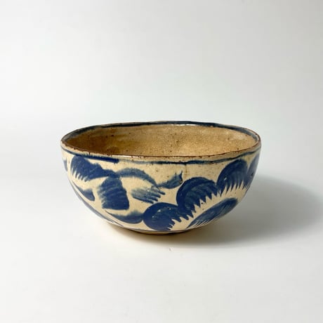 VINTAGE EARLY 1900 MEXICAN FOLK ART HANDMADE PAINTED TRRA COTTA POTTERY BOWL
