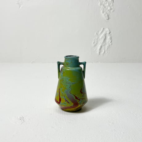USED MARBLING CERAMIC FLOWER VASE