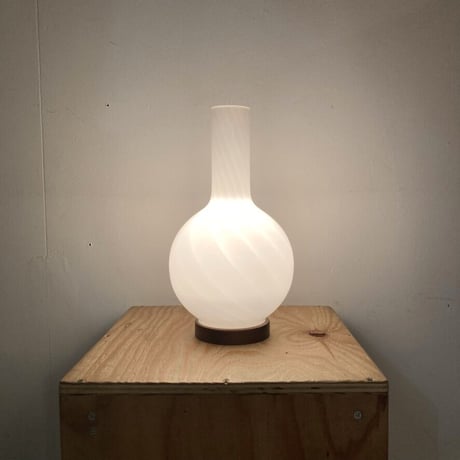 70's GLASS TABLE LAMP