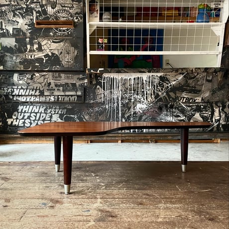 JAPAN USED "MARGINAL" WOODEN L-SHAPED COFFEE TABLE