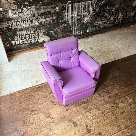 USED VINYL LEATHER 1P SOFA