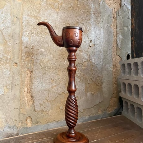 USED WOODEN STAND ASHTRAY