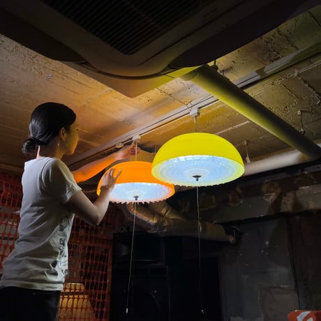 JAPAN USED “NATIONAL” PLASTIC SHADE PENDANT LAMP