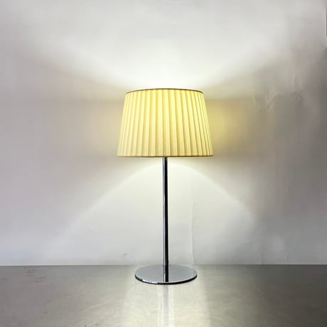 JAPAN USED FABRIC SHADE CHROME TABLE LAMP
